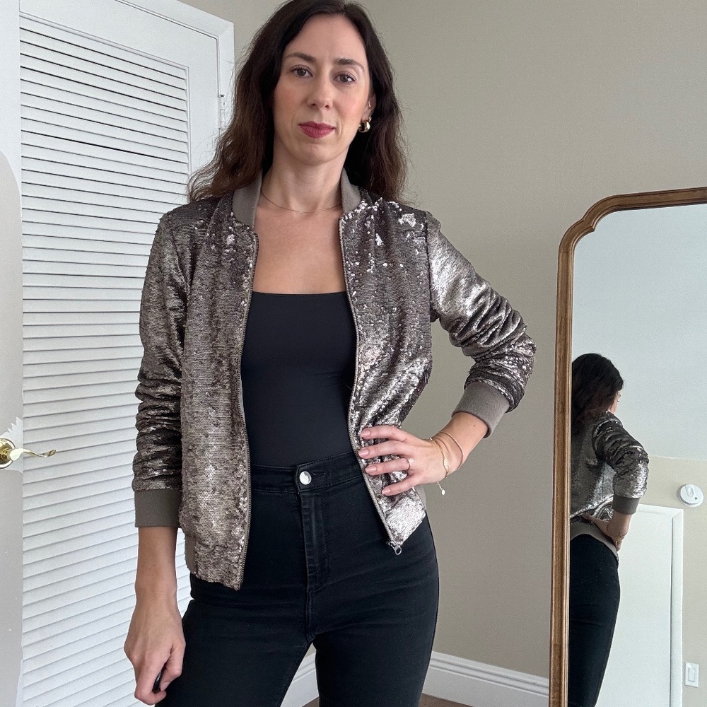 Guess sequined bomber jacket